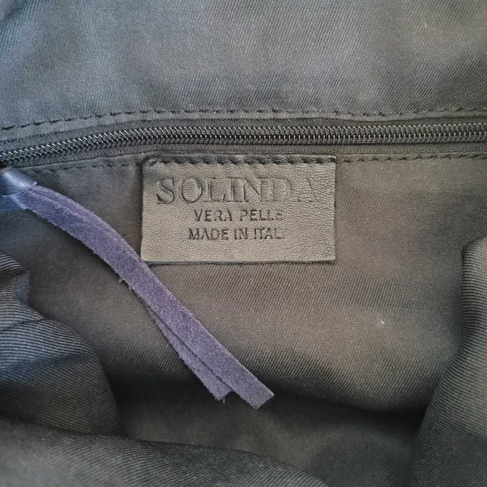 Authentic Soft Italian Leather Drawstring Backpack - Picture 7 of 15